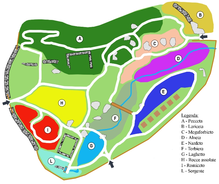Cartina del Giardino Botanico