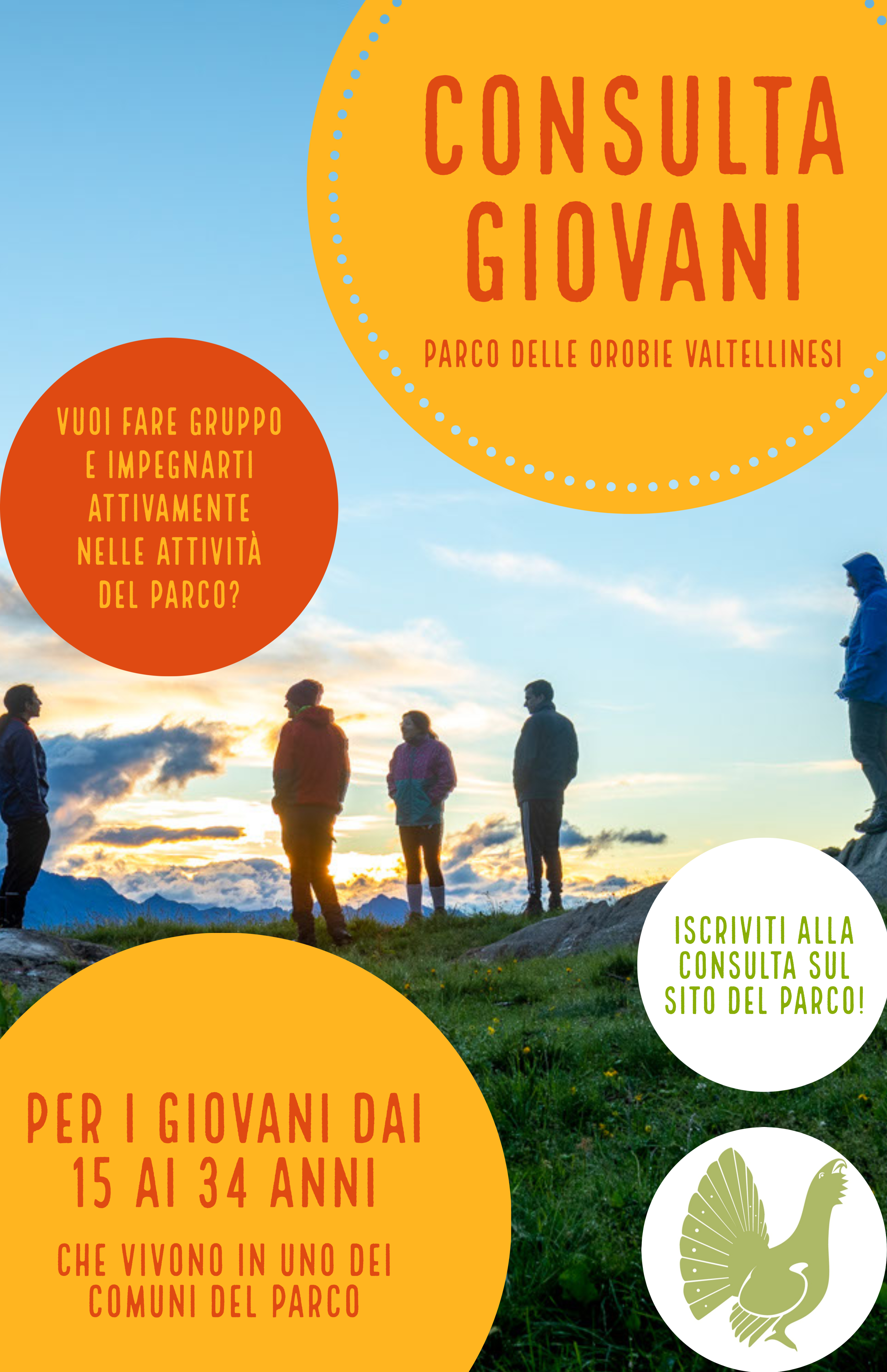 Locandina consulta giovani del Parco delle Orobie Valtellinesi